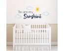 You are my Sunshine Quote with Clouds and Sun Decal-Nursery Wall Decal